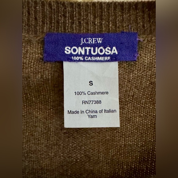 J. Crew Sontuosa Cashmere Cardigan Sweater / Cocoa / Size Small - Picture 3 of 4